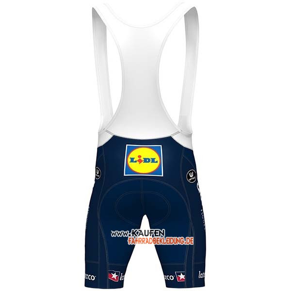 Deceuninck Quick Step Campione USA Kurzarmtrikot 2020 und Kurze Tragerhose Blau